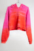 CROPPED HOODIE FRENCH TERRY - PINK TONAL DYE