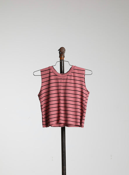 CROPPED MUSCLE - PINK STRIPE HACCI