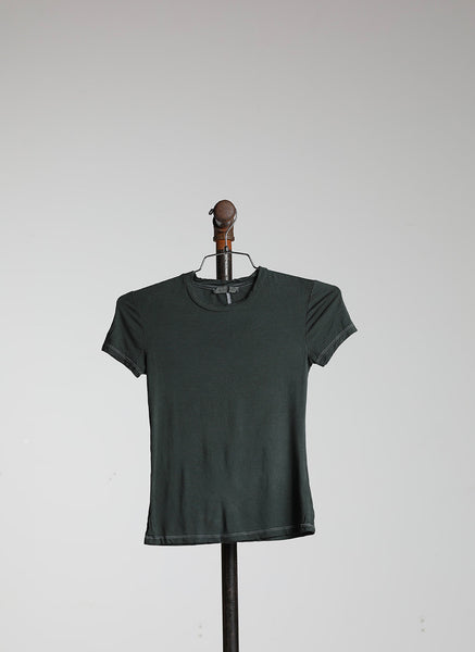 SHORT SLEEVE FITTED CREW - KALE